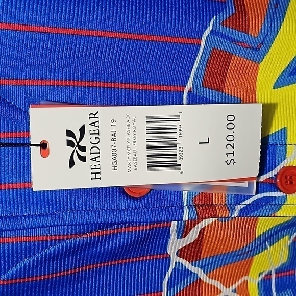 Back to the Future Marty McFly Pinstripe Baseball Jersey Size Large NWT - Picture 8 of 12